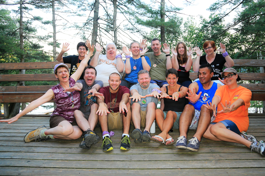 2013 Lavender Rainbow Group at 'Camp' Camp, a summer camp vacation for GLBT adults in Maine