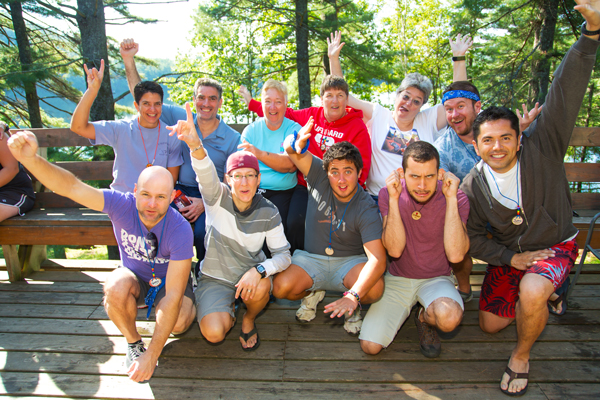 2012 Royal Blue Rainbow Group at 'Camp' Camp, a summer camp vacation for GLBT adults in Maine